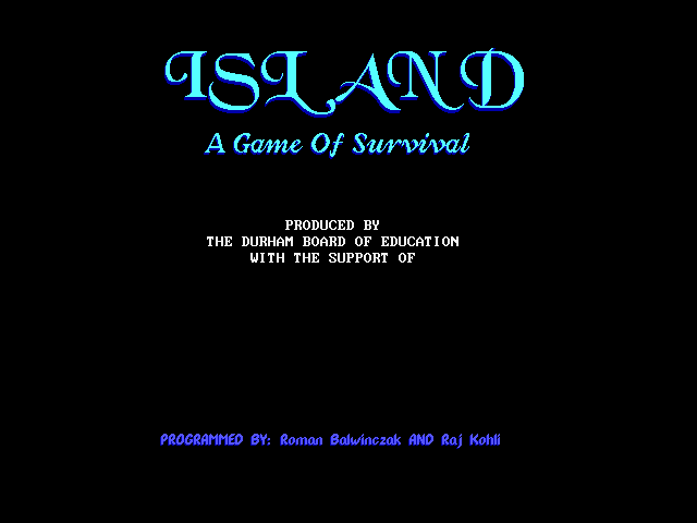 Island: A Game Of Survival, title screen and credits roll