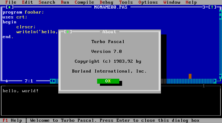 turbo pascal error 122